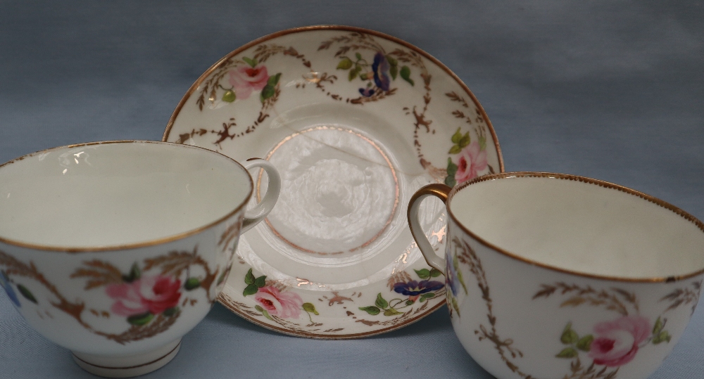 A Swansea porcelain Convolvulus pattern trio, including a tea cup, - Image 2 of 4