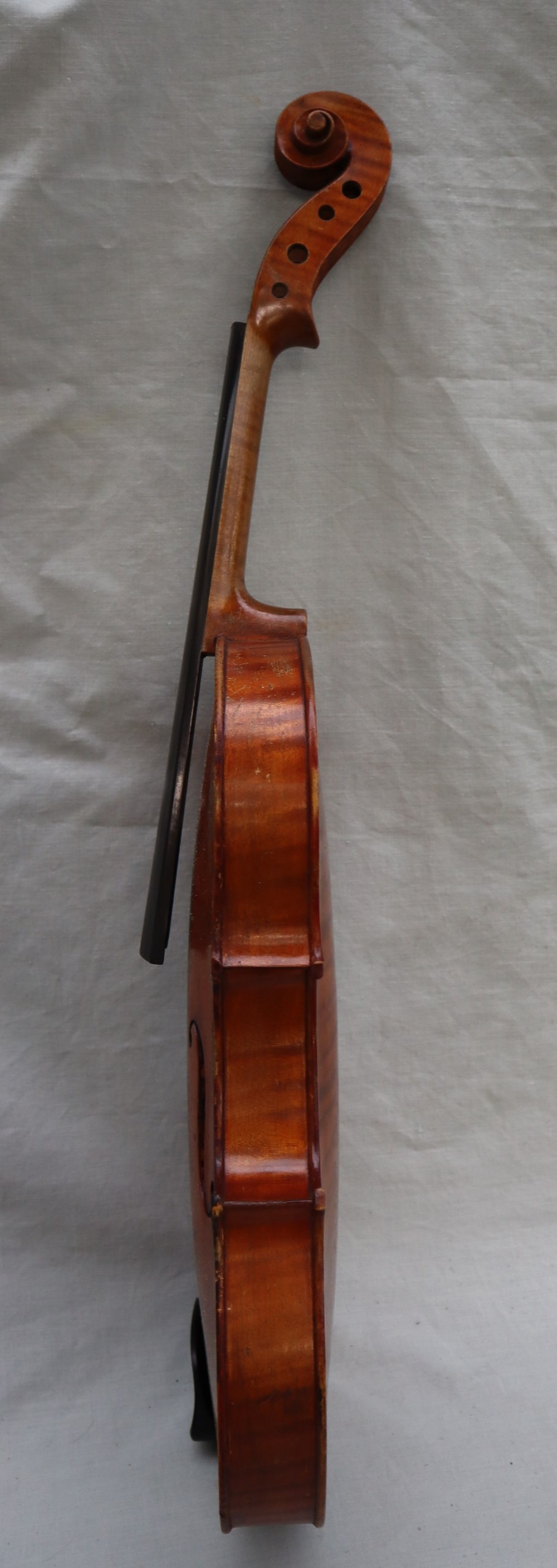 A violin with a two piece back, bears a trade label The Garrodus violin, dated 1897, overall 58. - Image 9 of 14