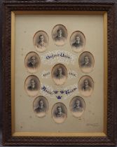 A framed presentation of Oxford University Team 1905/06 with individual photographs Oxford lost 3-1