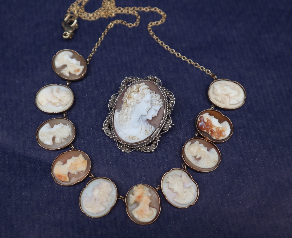 A shell cameo brooch, - Bild 5 aus 6