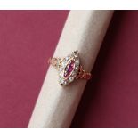 A ruby and diamond ring,