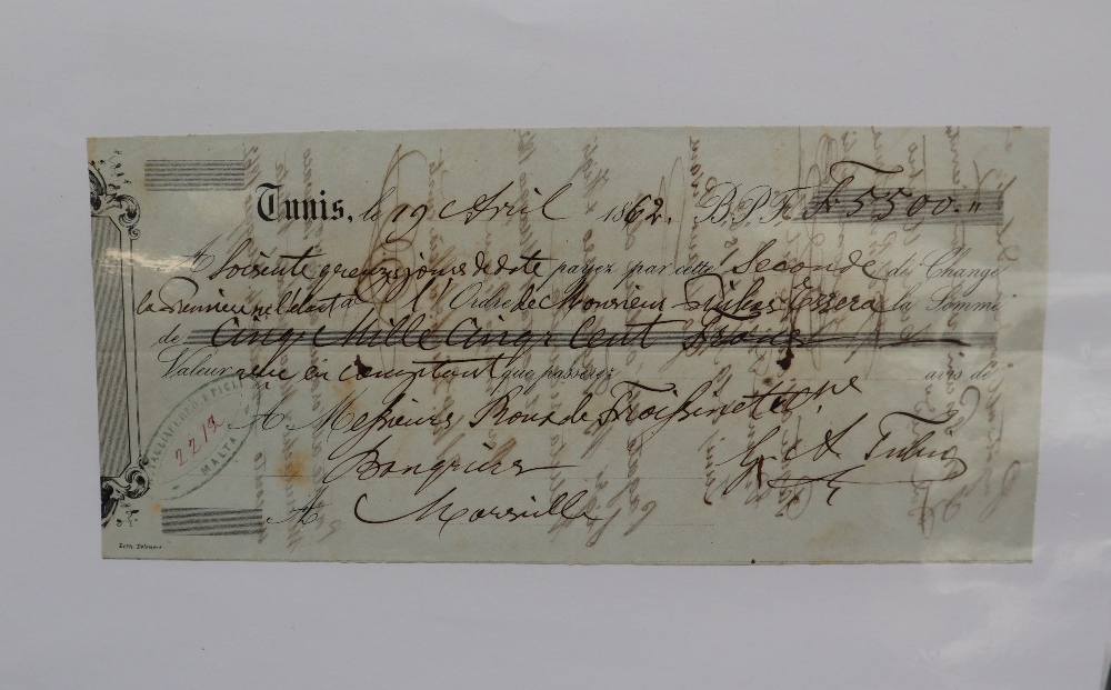 A collection of Bill of sales from the 1850's mostly Malta and North Africa (approximately 44) - Bild 3 aus 8