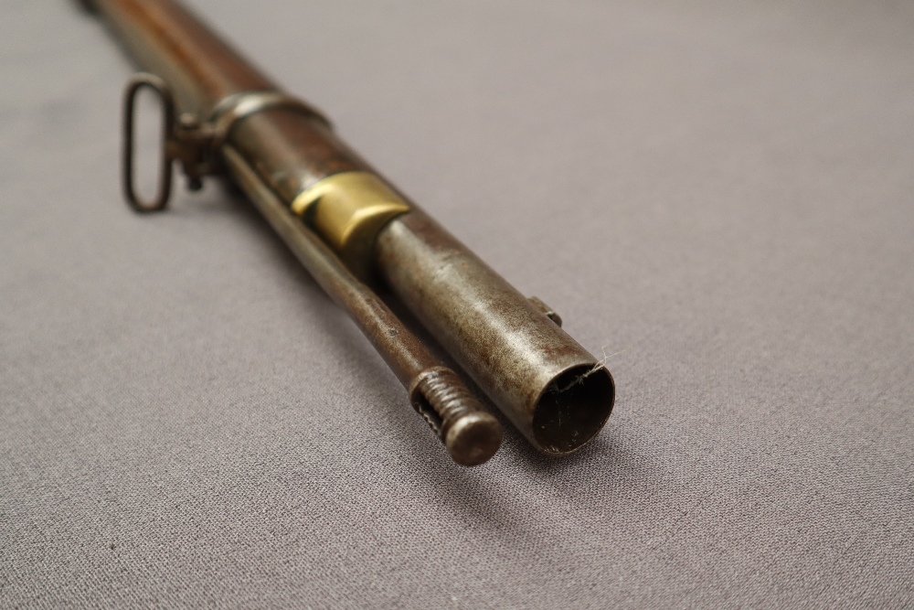 A two band percussion rifle with a ramrod and walnut stock, - Image 4 of 8