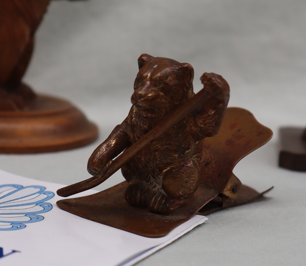 A Black Forest carved bear with a pin cushion back pack, 9. - Image 9 of 10