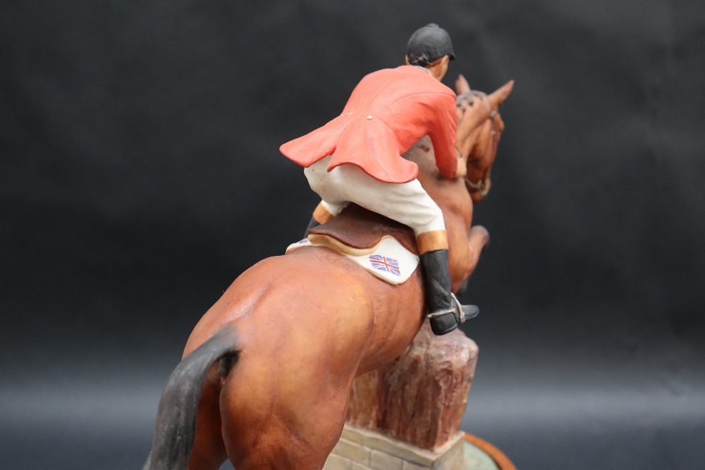 A limited edition Worcester Royal Porcelain company limited equestrian statuette of Foxhunter and - Image 5 of 9