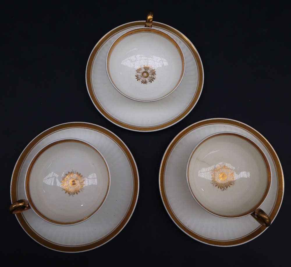 A set of three Swansea porcelain Paris flute pattern tea cups and saucers together with a matching - Image 7 of 10