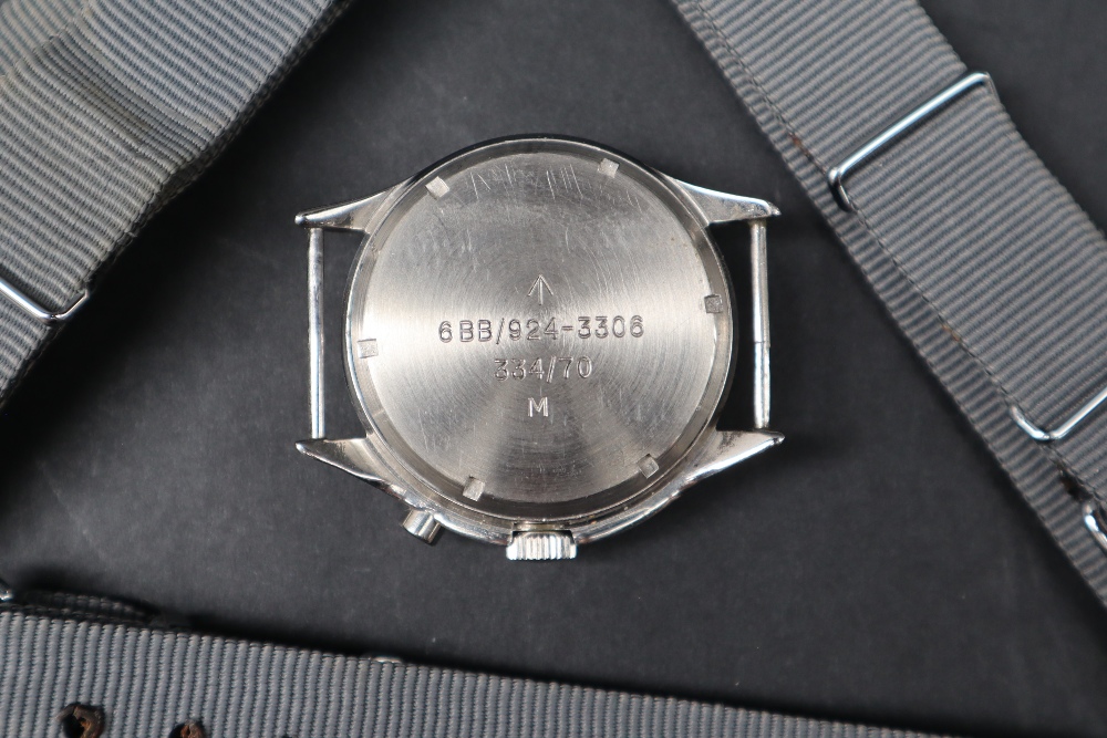 An RAF Lemania single push chronograph stainless steel wristwatch, 40mm case, - Image 3 of 5