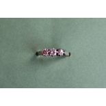 A three stone diamond ring,