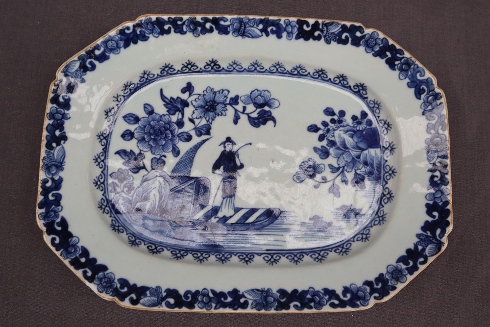 A Chinese porcelain blue and white meat plate, - Image 2 of 12
