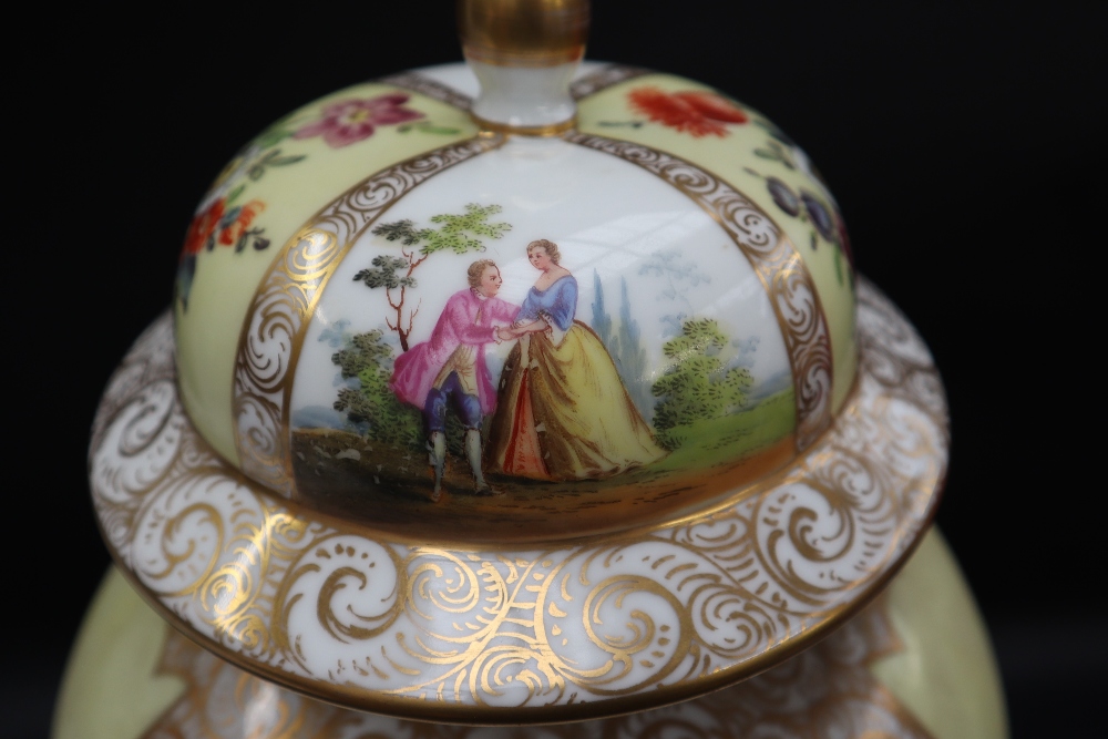A 19th century porcelain vase and cover, the domed cover with a pointed gilt finial, - Image 2 of 11