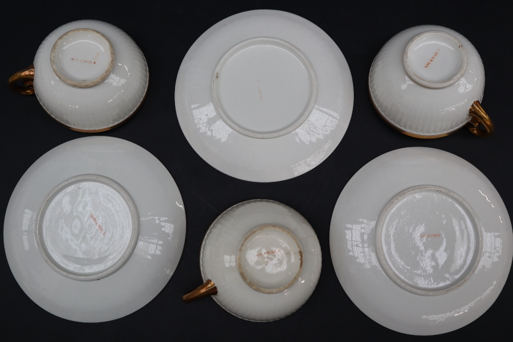 A set of three Swansea porcelain Paris flute pattern tea cups and saucers together with a matching - Image 10 of 10