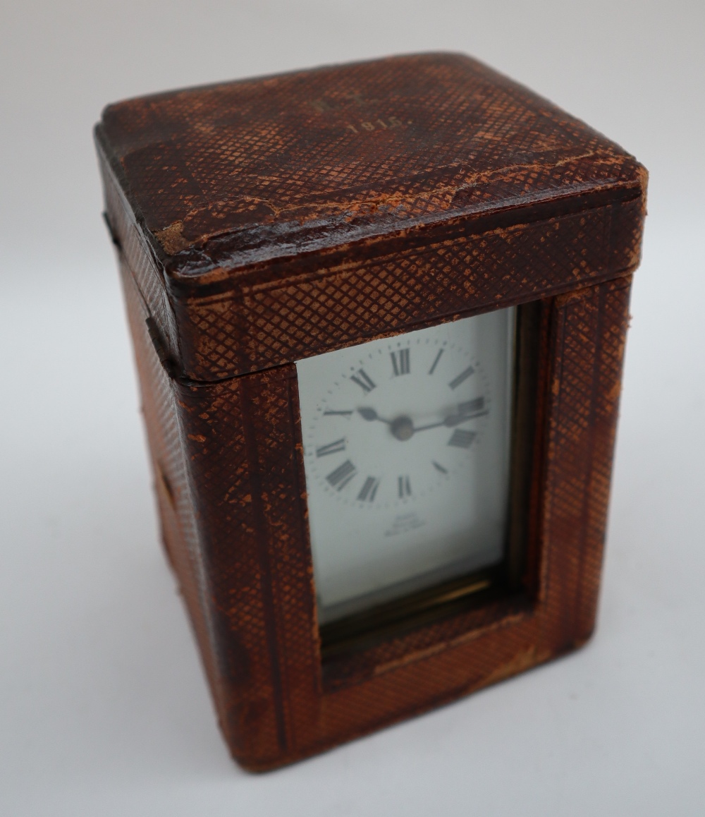 A brass cased carriage timepiece, - Bild 8 aus 9