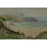 Rowland Hill Port Braddon, White Park Bay Watercolour Signed 25.