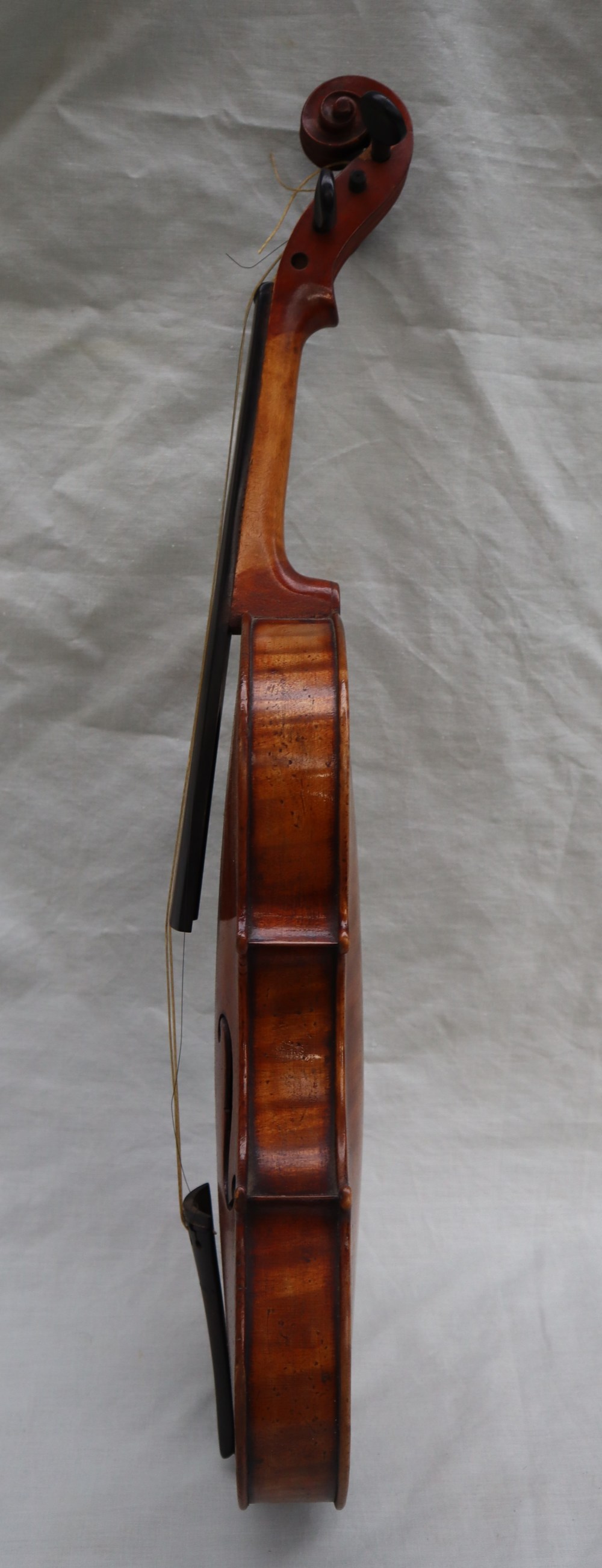 A violin with a two piece figured back, bears a label Stradivarius Cremohensis Faciebat Anno 1715, - Image 5 of 16