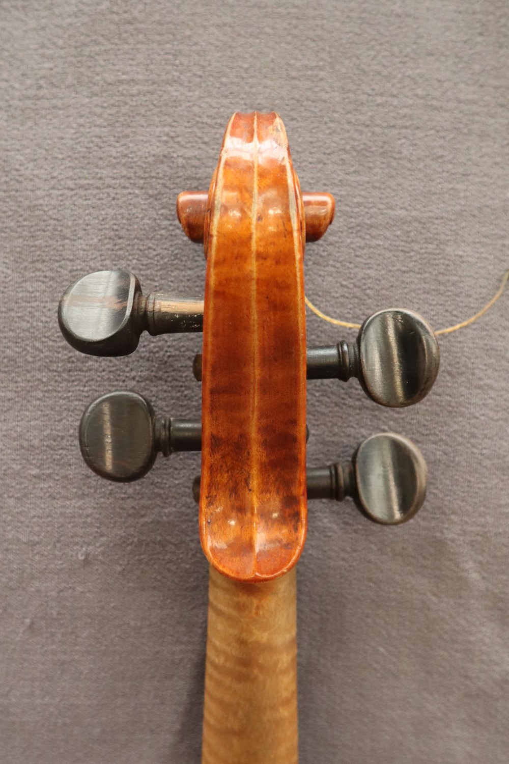 A three quarter size violin, with a two piece back and ebony stringing, bears a label El Tesoro, - Image 9 of 15