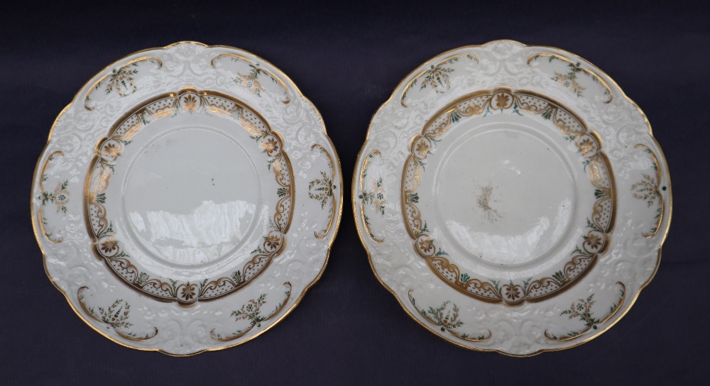 A pair of Swansea porcelain sauce tureens, covers and stands, with moulded lids and borders, - Image 10 of 12