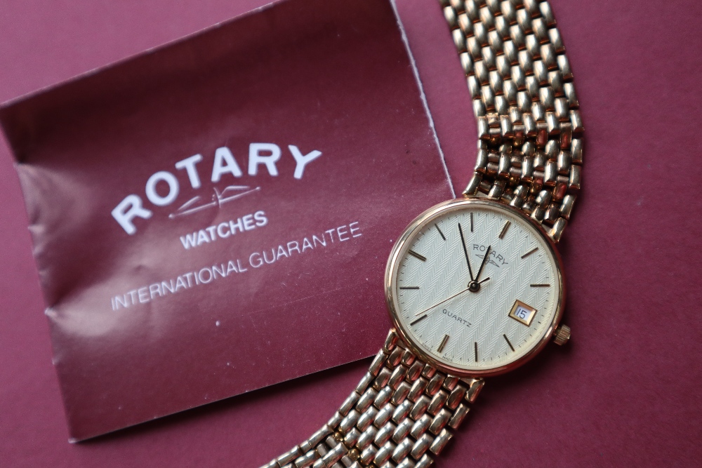 A 9ct gold Rotary wristwatch with a silvered dial and batons with a date aperture at 3 on a 9ct - Image 6 of 6