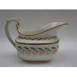 A Swansea porcelain cream jug, of oval form decorated in set pattern 251,