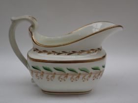 A Swansea porcelain cream jug, of oval form decorated in set pattern 251,