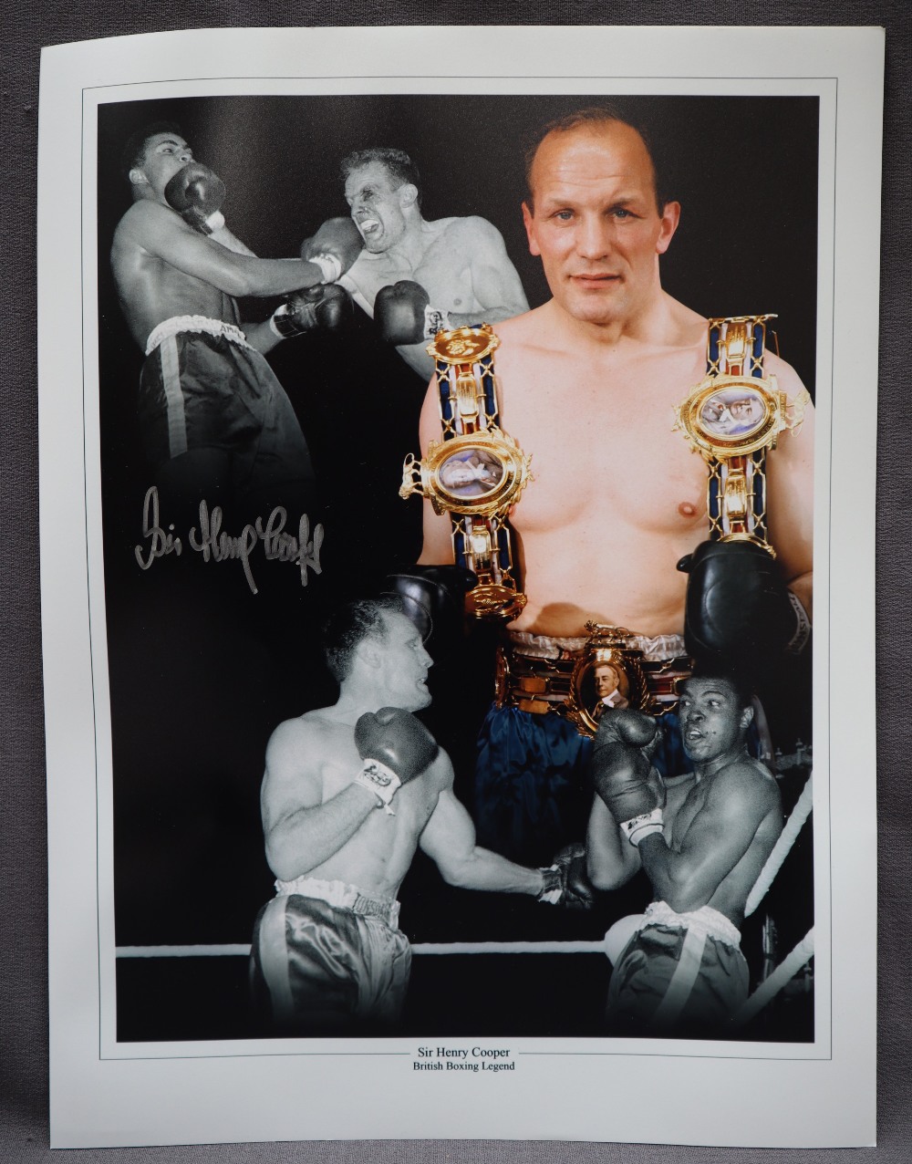 Four autographed Sir Henry Cooper photographs, - Image 3 of 3