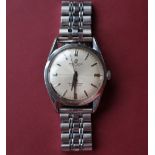 A gentleman's stainless steel Breitling TransOcean Chronometer wristwatch with a silvered dial and