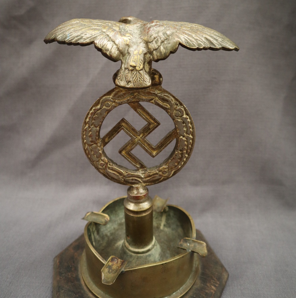 A WWII Third Reich radiator cap or staff mount, - Image 4 of 8