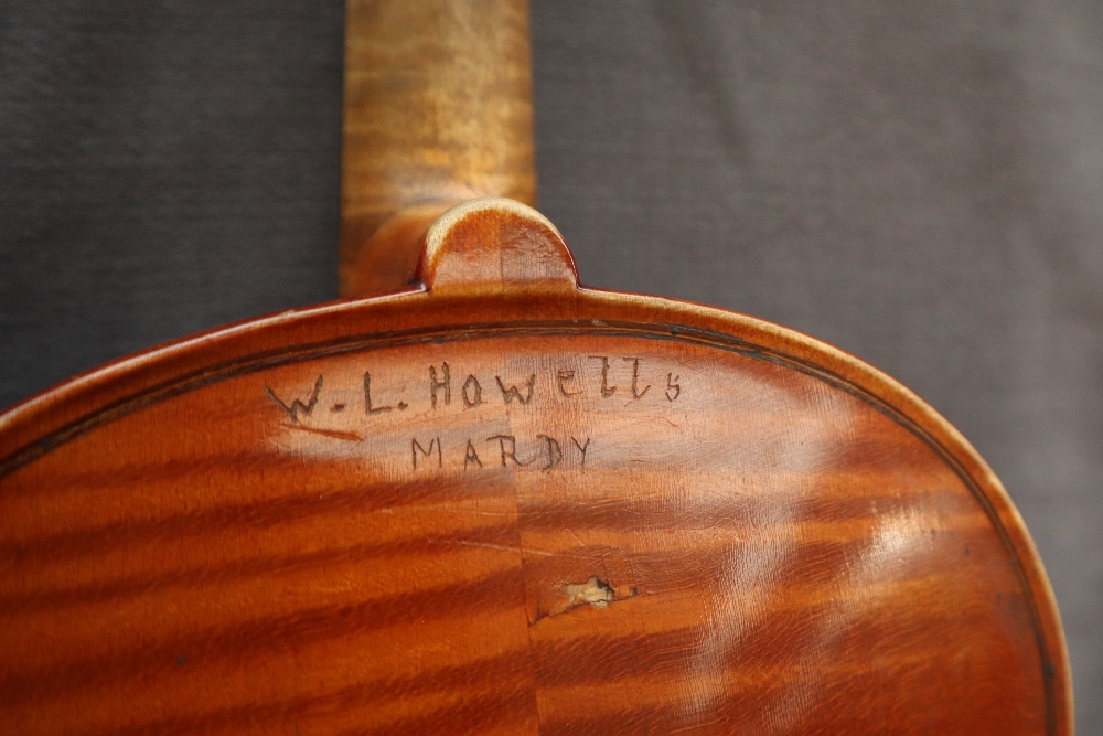 A three quarter size violin, with a two piece back and ebony stringing, bears a label El Tesoro, - Image 6 of 15