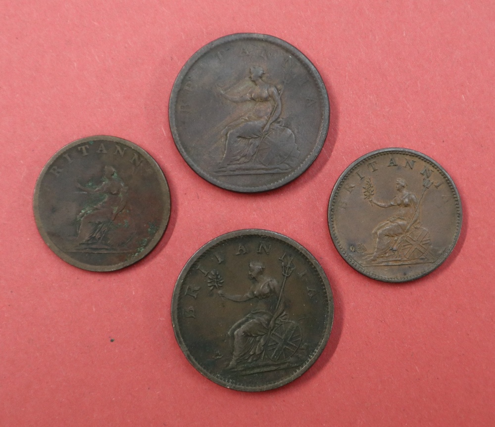 Two George III 1806 copper pennies together with two 1806 half pennies - Image 2 of 2