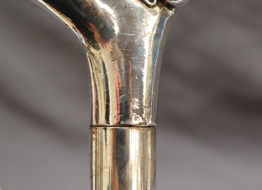 A continental silver topped walking stick, the handle in the form of a race horse head and jockey, - Image 11 of 17