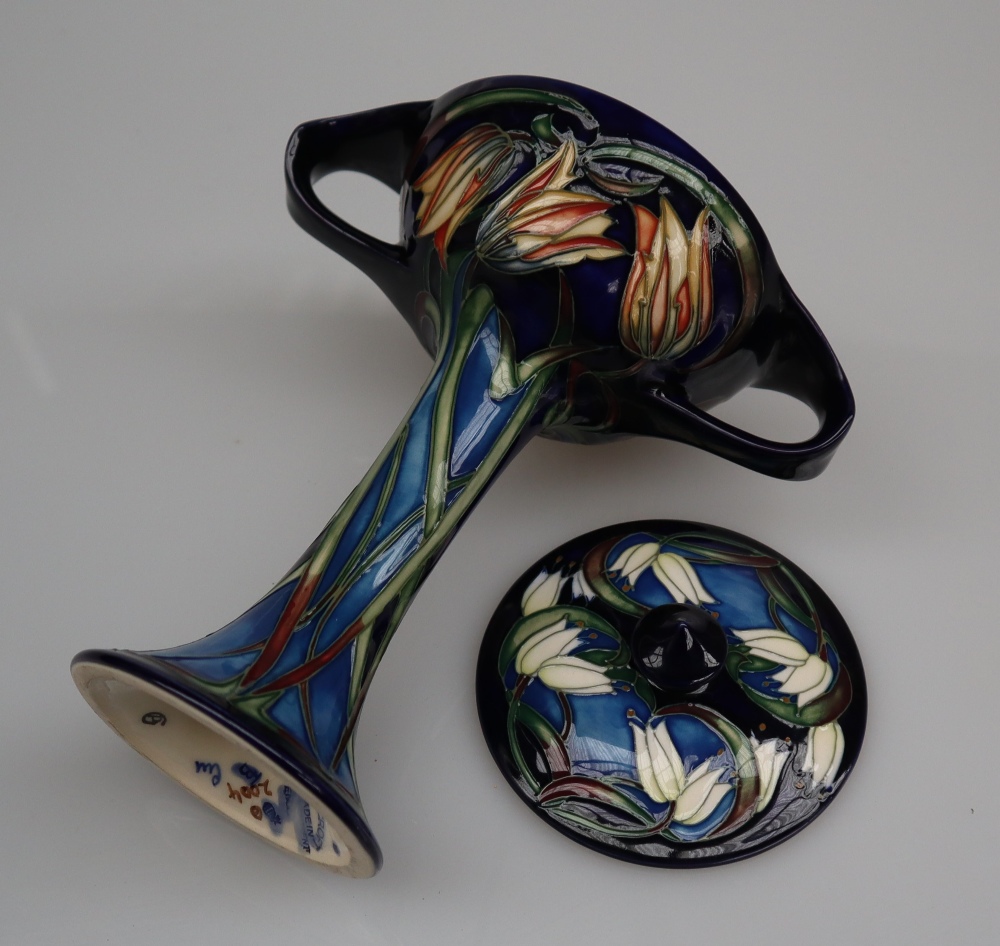 A Moorcroft pottery twin handled bonbonniere and cover in the loch hope pattern, - Image 2 of 5