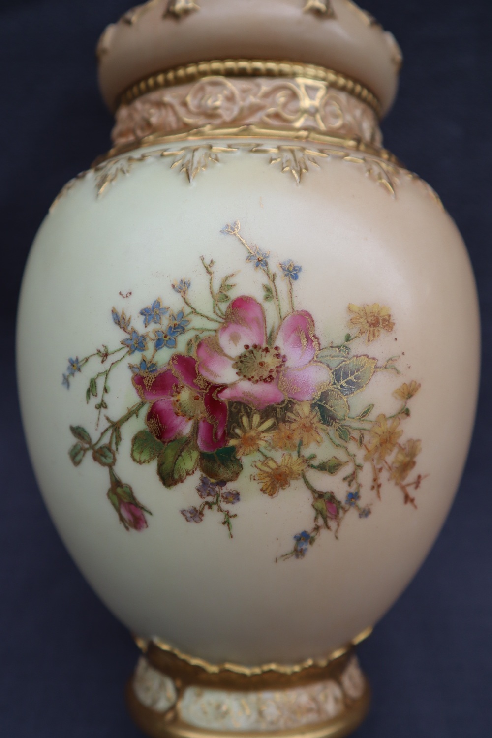 A Royal Worcester pot pourri vase and cover, the cover of crown shape with a pointed finial, - Image 2 of 7