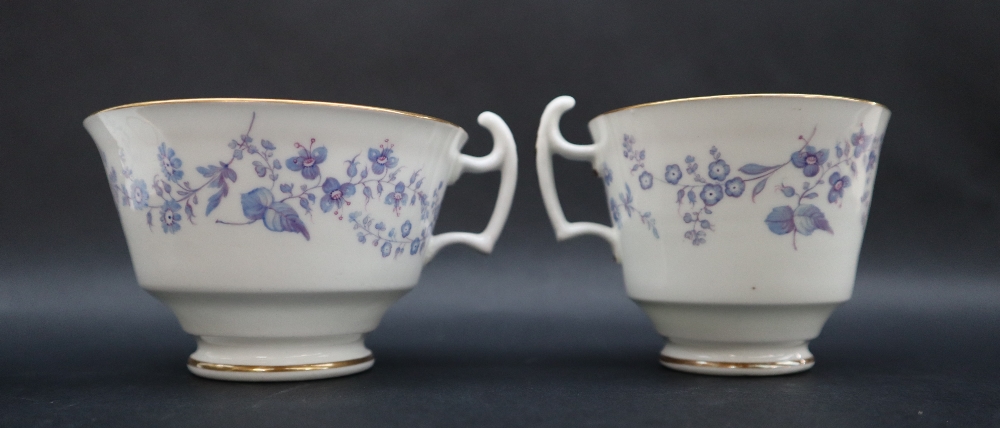 A Swansea porcelain Forget Me Not pattern trio, including a tea cup, - Image 3 of 5