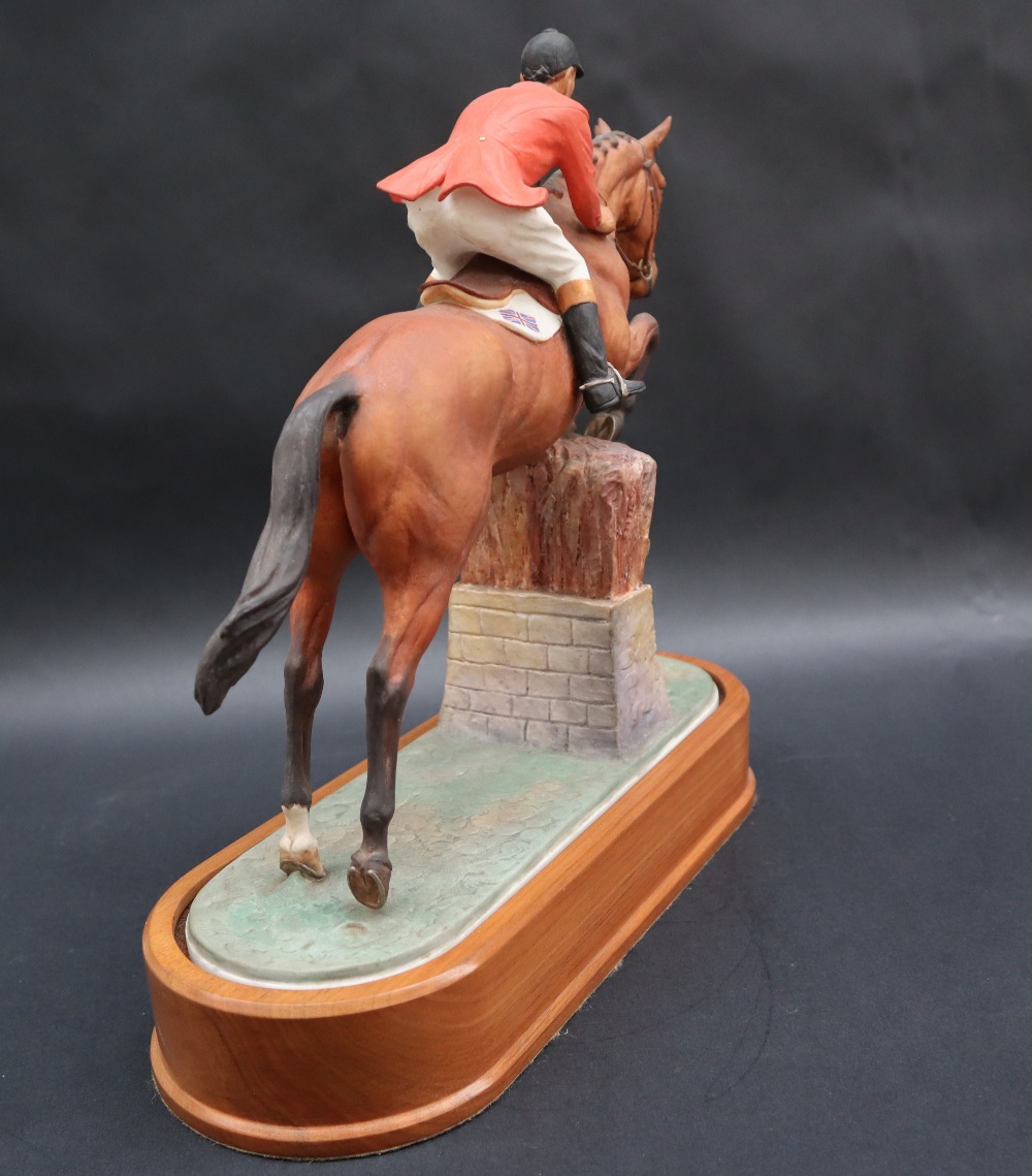 A limited edition Worcester Royal Porcelain company limited equestrian statuette of Foxhunter and - Image 6 of 9