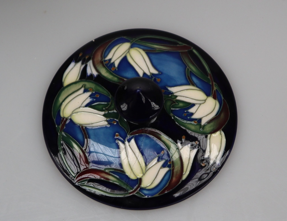 A Moorcroft pottery twin handled bonbonniere and cover in the loch hope pattern, - Image 5 of 5