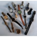 A gentleman's Timex quartz wristwatch together with a collection of gentleman's wristwatches