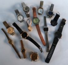 A gentleman's Timex quartz wristwatch together with a collection of gentleman's wristwatches