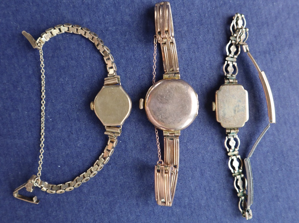 A lady's 9ct yellow gold Rotary wristwatch on a 9ct gold strap together with another lady's 9ct - Image 3 of 3