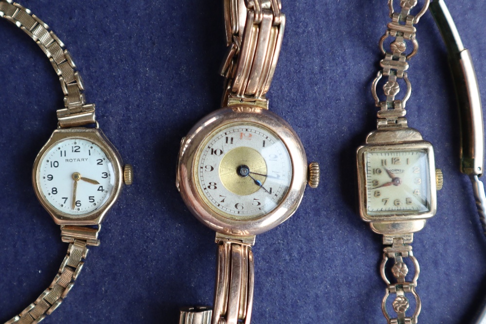 A lady's 9ct yellow gold Rotary wristwatch on a 9ct gold strap together with another lady's 9ct - Image 2 of 3