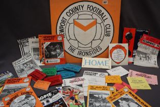 Newport County collection including season 1988/89 together with a Newport County sign purchased in