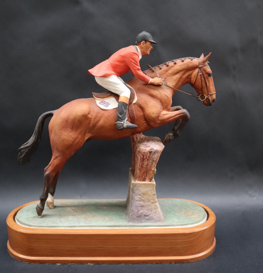 A limited edition Worcester Royal Porcelain company limited equestrian statuette of Foxhunter and