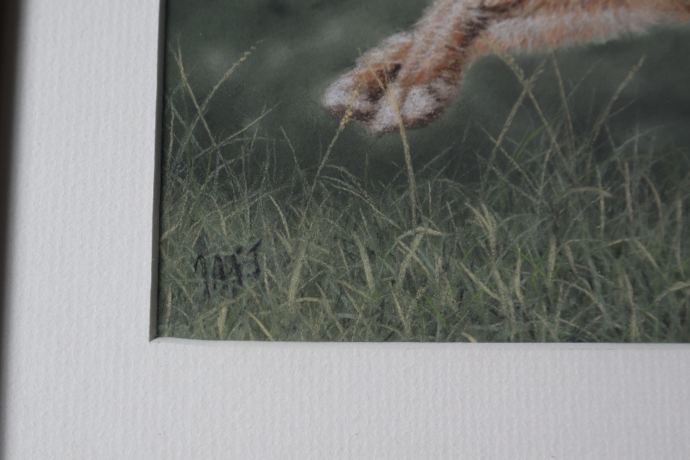 Ivan Jones A fleeing Hare Pastel Initialled 26.5cm x 46. - Bild 3 aus 4