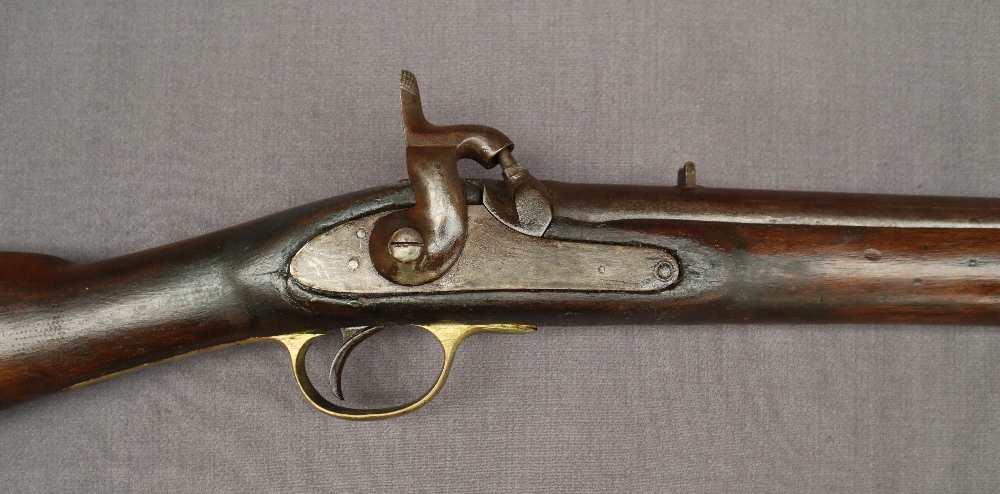 A two band percussion rifle with a ramrod and walnut stock, - Image 3 of 8