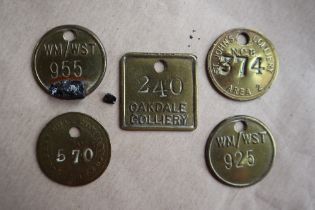 Miners Tally Checks - for Oakdale Colliery 240, St John's Colliery NCB Area 2 374,