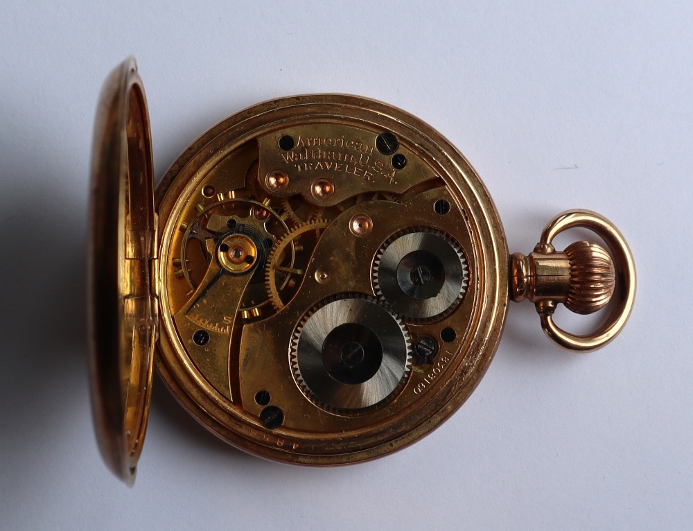 An 18ct yellow gold open faced pocket watch, with an enamel dial, - Bild 3 aus 10