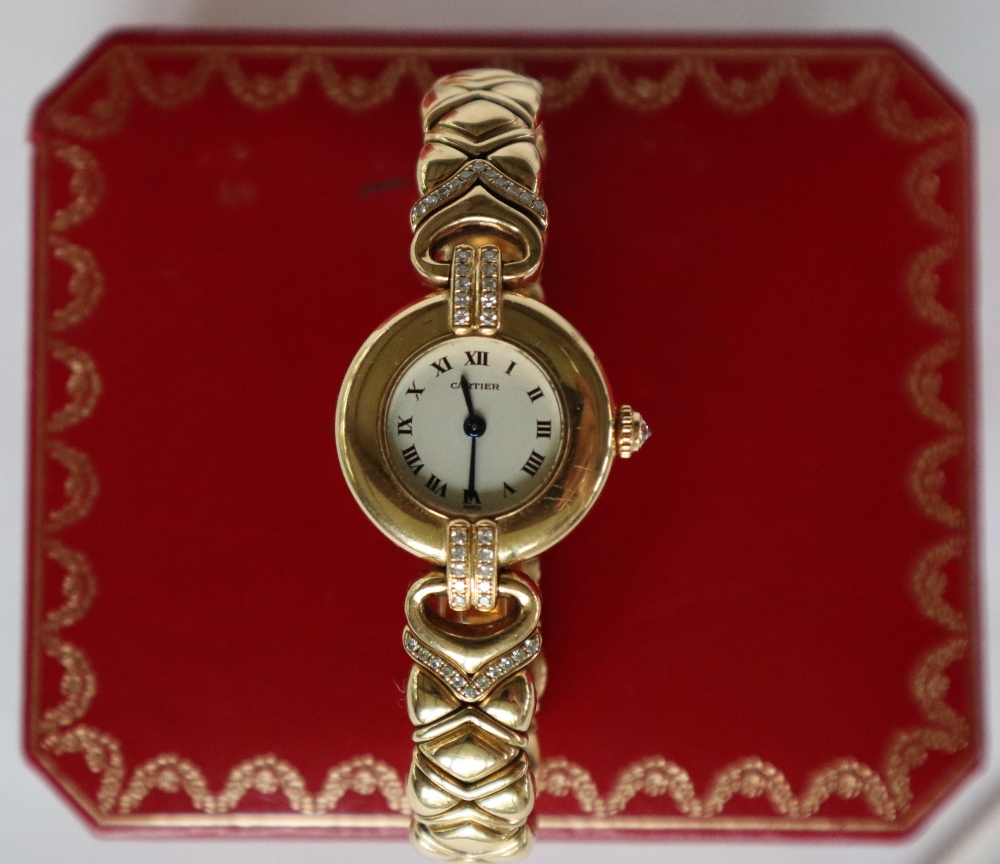 A Must de Cartier Colisee 18ct yellow gold wristwatch, 24mm diameter, number 8057922, - Image 3 of 12