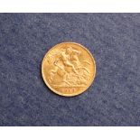 An Edward VII gold Half Sovereign,