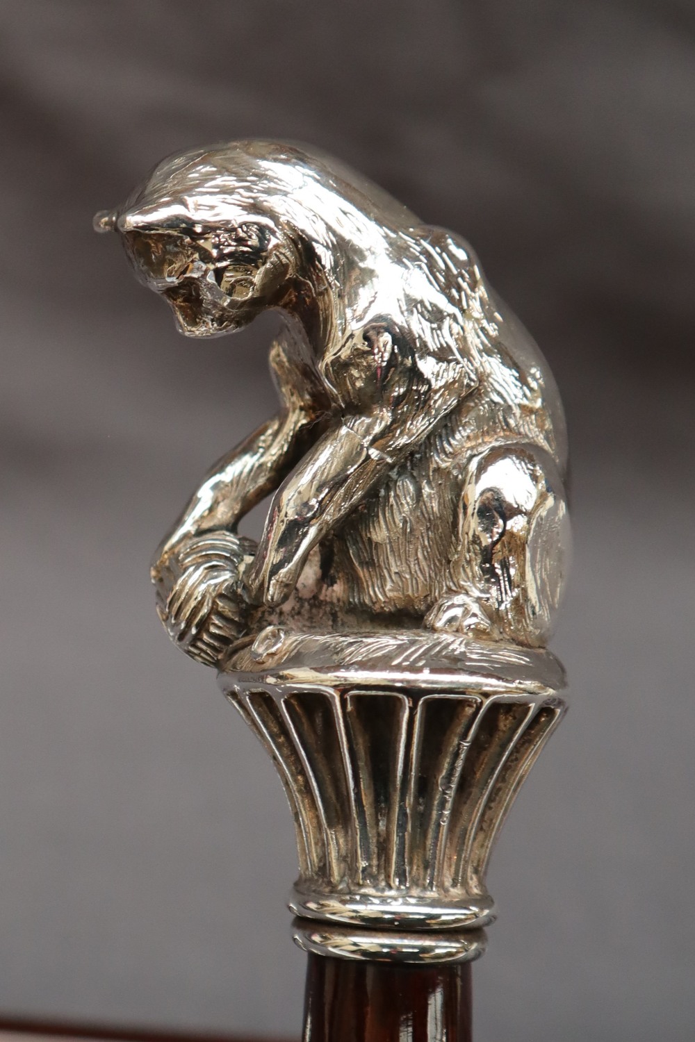 A continental silver topped walking stick, the handle in the form of a race horse head and jockey, - Image 15 of 17