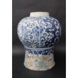 A 19th century Delft tin glazed earthenware blue and white vase decorated with stags,