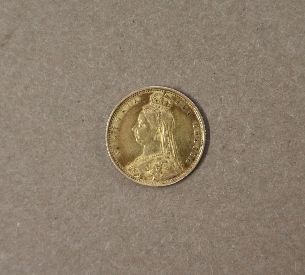 A Victorian shield back gold half sovereign dated 1887 - Image 2 of 2