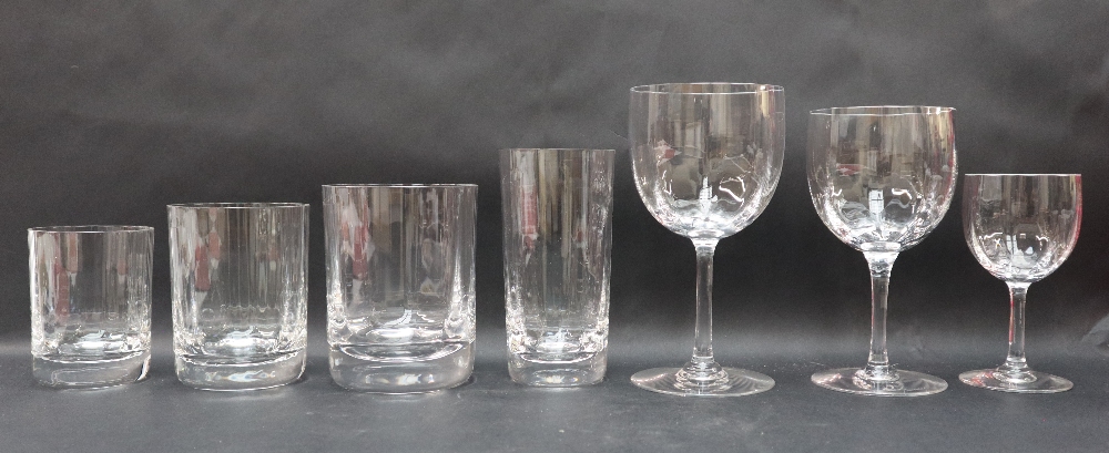 A suite of Baccarat crystal drinking glasses including twelve red wine glasses,